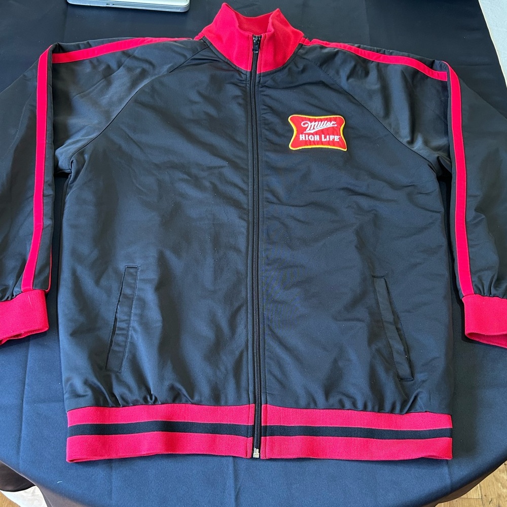 Miller High Life Calhoun Sportswear Zip Up Track Jacket Sport XL Beer MGD